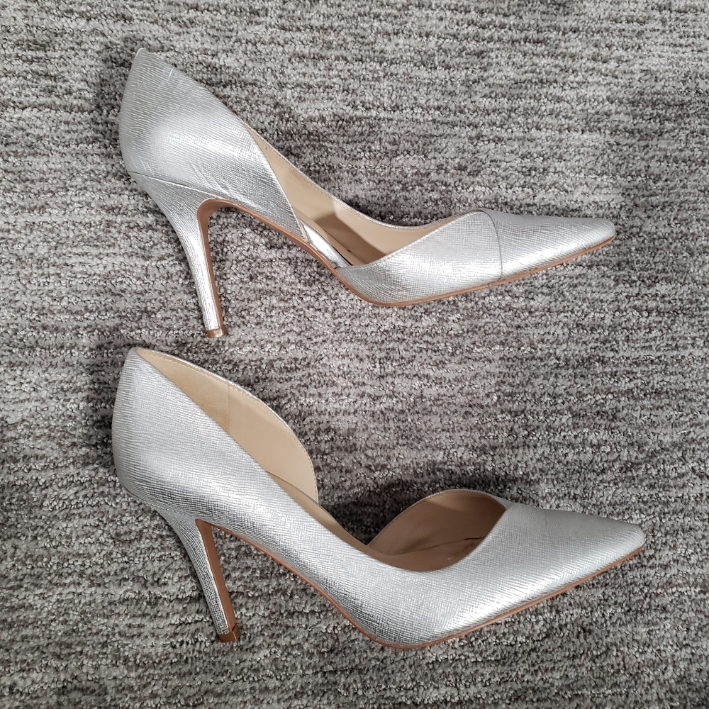 Nine West Size 9M Silver Stiletto High Heels - Picture 9 of 13